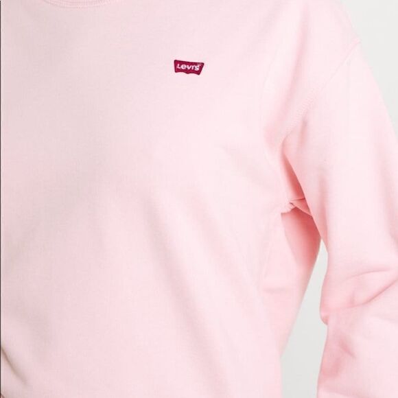 Levi's Sweatshirt Relaxed Fit Pink Red Women's Size Medium M Brushed Fleece New - Picture 14 of 15